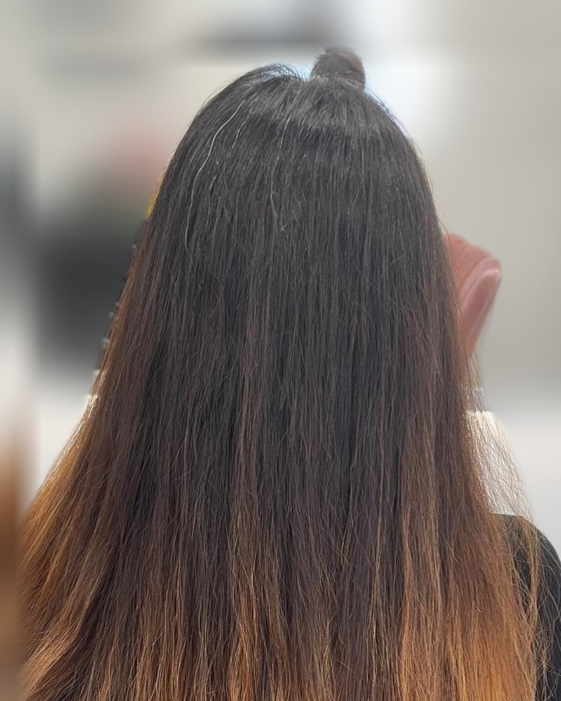 Before: orange, brassy highlights